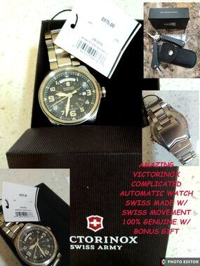 New Victorinox Swiss Army 241375 "Infantry Vintage" Automatic Watch-Rare!